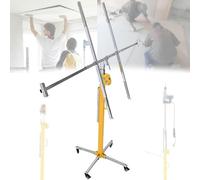 Drywall Rolling Lifter Panel, 13.1/14.7/16.4ft Adjustable Drywall Jack Lift for Ceiling Home Improvement, Foldable Labor-Saving Construction Tools, Telescopic Arm & 4 Lockable Wheels