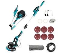 Drywall Sander, 850W Electric Drywall Sander with Vacuum Auto Dust Collection with Telescopic Foldable Handle, 5 Variable Speed 800-1800RPM Power Wall Sanders, LED Light, for Popcorn Ceiling