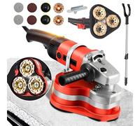Drywall Sander, Electric Triangular Grinder with 12 Sanding Discs, Adjustable Auxiliary Handle for Ceiling and Floor Renovation