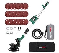 Drywall Sander, POSENPRO 810W 7A Electric Wall Sander with Vacuum Dust Collection, Popcorn Ceiling Removal Tool, Variable Speeds 500-2100 RPM, 18Pcs Sandpaper, LED Light, Foldable & Extendable Handle