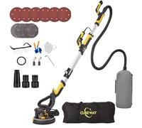 Drywall Sander with Vacuum Dust Collector, CUBEWAY 6.5A 780W Ceiling and Wall Sander Tool with 7 Variable Speed 900-1800RPM, Popcorn Ceiling Removal Tool, LED Light, 20pcs Sanding Discs