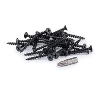 Drywall Screws M3.5 x 32mm, Box of 200, Phillips Bugle Head, Corrosion-Resistant, Black Phosphate Finish, Sharp Piercing Point for Plasterboard and Wood