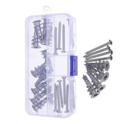 Drywall Self-drilling Hollow Wall Anchors with M4.2x35 Screws | Includes Nylon Expansion Plugs, Zinc Plated Metal, for Interior Applications and DIY Home Projects