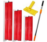 Drywall Skimming Blade Kit, 16''+24''+32'' Skimming Blade, Extension Pole and Handle Set for Smoothing Walls and Ceilings