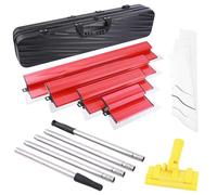 Drywall Skimming Blade Set, 10",16",24"&32"Skimming Blades 78"Extension Handle, 0.5mm&0.35mm Blades, Stainless Steel Construction Knife End Caps, Smoothing Taping Knife for Drywall Sheetrock WallBoard