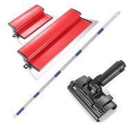 Drywall Skimming Blade Set,10" & 16" Stainless Steel Blades + 34-80" Extendable Pole. Lightweight Pro Tools, Extruded Aluminum Design, High Impact End Caps for Flawless Drywall Finishing