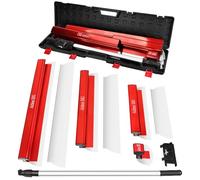 Drywall Skimming Blade Set with Transport Case - Includes 16", 24", and 32" Blades, Semi-Circular Blade, Extension Handle (37"-67"), and Holder - Pro-Grade Stainless Steel Construction