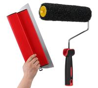 Drywall Skimming Blade Smoothing Spatula Plastering Wall Plastering Tools, High Grade Drywall Skimming Blade for Plastering (16inch/40cm with Paint Roller Cover)