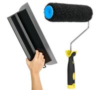 Drywall Skimming Blade Smoothing Spatula Plastering Wall Plastering Tools, High Grade Drywall Skimming Blade for Plastering Black (16inch/40cm with Paint Roller Cover)