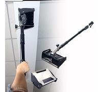 Drywall Taping Tool Kit, 8/10/12" Aluminum Flat Box with 42"-65" Extendable Handle, Large Capacity Mud Hopper for Smooth Wall Ceiling Finishing(10"/27cm)