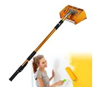 Drywall Taping Tool Set, 10 Inch Flat Finishing Box with Adjustable Handle 38.6''-70.8'', Quick Telescopic Switch for Easy Use in Drywall Finishing