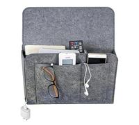 Dryxog Felt Bedside Storage Hanging, Bedside Table Organiser Caddy, Hanging Organiser, Multi-Compartment Bag for Books Phones Remotes Perfect for Dorms Bunk Beds Sofa Use (Gray)