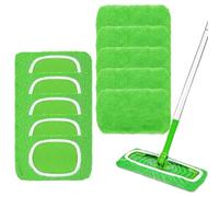 Dryxog Pack of 8 Microfibre Cloths 25.4 x 11.5 cm Wipes Reusable Floor Mop Microfibre Cloths Wet Dry Mop Cover for Cleaning Hard Floors Wooden Floors Mop Pads