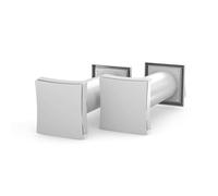 Dryzone 2x Telescopic Passive Wall Intake Vent Grille Kit with Filter (100 mm, White) | Adjustable Airflow | Condensation & Mould Control | No Wiring | Up to 500 mm Duct