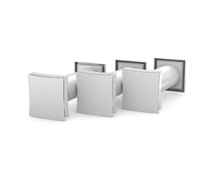 Dryzone 3x Telescopic Passive Wall Intake Vent Grille Kit with Filter (100 mm, White) | Adjustable Airflow | Condensation & Mould Control | No Wiring | Up to 500 mm Duct