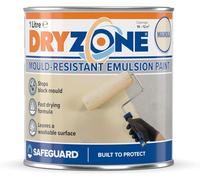 Dryzone Anti Mould Paint (1 Litre Magnolia Emulsion) - 10m² - 12m² coverage | Black Mould Resistant for 5 Years for Bathrooms, Kitchens, Walls & Ceilings. Quick drying