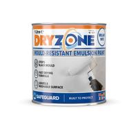Dryzone Anti Mould Paint White 1L - 5 Years Resistant Against Black Mould Growth On Walls And Ceiling. 10M² - 12M² Coverage