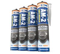Dryzone Anti-Mould Silicone Sealant Anthracite Grey 310Ml X 4 Pack, Waterproof Premium Sanitary-Grade, Low Voc Sealant