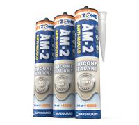 Dryzone Anti-Mould Silicone Sealant Ivory 310Ml X 3 Pack Waterproof, Low-Odour & Voc For Bathroom, Kitchen, Window, Sink, Bath