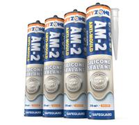 Dryzone Anti-Mould Silicone Sealant Ivory 310Ml X 4 Pack Waterproof, Low-Odour & Voc For Bathroom, Kitchen, Window, Sink, Bath