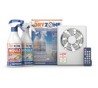 Dryzone Bathroom & Kitchen Ventilation & Mould Cleaning Kit, Dmev Extractor Fan With Humidity Sensor (100/125mm, White)