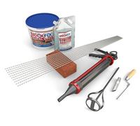 Dryzone Brickfix Masonry Crack Repair Kit (10 X 1M Helical Bars & Grout) - Crack Stitching For Brick, Block & Stone Wall Stabilisation