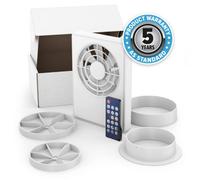 Dryzone Dmev Bathroom & Kitchen Extractor Fan (100/125mm, White) Timer & Automatic Modes, Humidity Sensor, Remote Control, Ip44