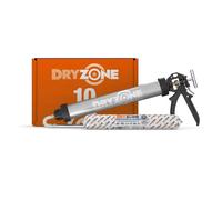 Dryzone DPC Injection Cream (10 x 600ml + Applicator Gun) - High-strength | Damp Proof Course Injection for Rising Damp treatment in Walls. BBA & WTA Approved