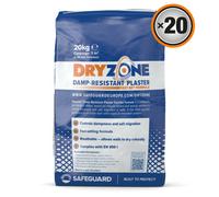 Dryzone Fast-Set Plaster (20Kg X 20 Pack) Breathable Cement-Based Plaster For Salt & Damp Walls. Ideal After Rising Damp Treatment