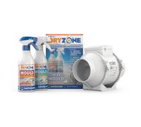 Dryzone Inline Extractor Fan & Mould Removal & Prevention Kit (3 X 450Ml), Loft-Mounted Ventilation For Bathrooms & Kitchens