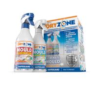 Dryzone Mould Remover and Prevention Kit - 3 x 450ml - Dual-Action, Fast-Acting Mould Spray on Bathroom, Walls and Ceilings and prevent regrowth