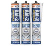 Dryzone Silicone Sealant White Anti-Mould (310 x 3) - Waterproof Premium Sanitary-Grade, Low VOC Sealant for Bathroom and Kitchen
