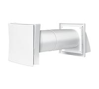 Dryzone Telescopic Passive Wall Intake Vent Grille Kit with Filter (100 mm, White) | Adjustable Airflow | Condensation & Mould Control | No Wiring | Up to 500 mm Duct