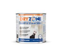 Dryzone White Stain Seal & Damp Proof Paint (500ml, White) - Block Damp, Mould & Stains in One Coat on Plaster, Brick, Cement, Stone Interior Surfaces