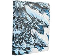 DRZERUI Top Loader Binder，9 Pocket Toploader Binder Fits 288 3X4" Top Loaders for YuGioh Cards - Premium Ringless 9 Pocket Display Album for Trading Cards（Model Y，White Dragon）