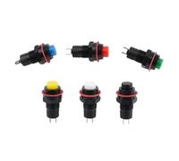 DS-211 DS-213 Push Button Switch 10mm 2pin Round 2A 125VAC 6Pcs(1,Latching Lock Fixed)
