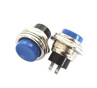 Ds-212 16mm Self Resetting Power Button Without Lock 3A 250VAC/6A 125VAC Momentary Switches 5Pcs(K041c045-Blue)