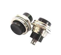Ds-212 16mm Self Resetting Power Button Without Lock 3A 250VAC/6A 125VAC Momentary Switches 5Pcs(K041e045-Black)