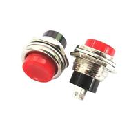 Ds-212 16mm Self Resetting Power Button Without Lock 3A 250VAC/6A 125VAC Momentary Switches 5Pcs(K041a045-Red)