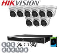 DS-2CD2387G3-LIS2UY/SL Hikvision 4K NVR DS-7616NXI-K2/16P POE 8MP IP Camera Kit