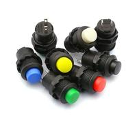 DS-428/427 Round Button Switch With Automatic Lock Without Automatic Lock Button Red Green Yellow Blue White Black 12MM 2pcs(Green,2pcs lock)