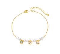 DS Ankle bracelets for women14K Gold Plated Beach Dainty Cute Tiny Adjustable Stainless steel Butterfly pearl ankle bracelets Personalized Foot chain Jewelry Gifts for Wife, Stainless Steel
