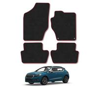 DS Automobiles DS4 (2015-2020) Car Mats Accessories Tailored Fit Carpet Floor Mats Non Slip Red Trim Accessory Compatible Front Rear Set Anti Slip Granulated Backing Hand-Finished Full Coverage Clips