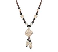 DS Boho Beaded Necklace for Women-Colorful Ceramic & African Tribal Beads, Adjustable Long Chunky Bohemian Jewelry with Gift Box Packaging,Hippie Witchy Vintage Handmade Fashion Statement Necklace