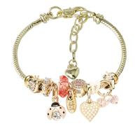 DS Charm Bracelets for teen girls exquisite cute cartoon friendship bracelet Gold Stainless Steel Bangle birthday Gift box Adjustable little girls kids jewelry holiday gifts, Adjustable, Stainless