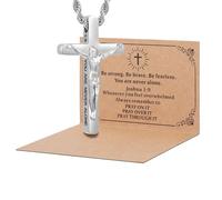 DS Christian Cross Necklace for Men Women-18K Gold Stainless Steel Crucifix Necklaces with Inspirational Bible Verse Religious Gift for Prayer Faith Jesus/God-Catholic Christian Pendant Jewelry-02