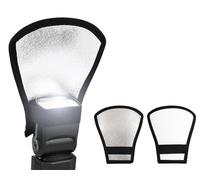 DS. DISTINCTIVE STYLE 2 Pack Flash Diffuser Reflector, Bend Bounce Portable Speedlight Reflector Kit, Compatible with Godox Yongnuo Canon and Universal Speedlight Flashes