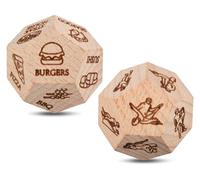 ds. distinctive style 2 Pieces Date Night Dice Set, 1 Couple & 1 Food Decision Dice for Couples, Perfect for Date Nights, Anniversaries, Couple Gifts - Wooden