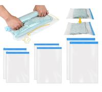 ds. distinctive style Compression Bags Vacuum Storage Bags Hand Rolled Storage Vacuum Seal Bags for Clothing Space Saver Bags 6 Pack