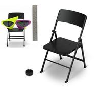 DS. DISTINCTIVE STYLE Doll Chair 1/6 Scale Mini Folding Chair for 12 Inch Action Figure Black Tiny Miniature Furniture for Dollhouse Decoration